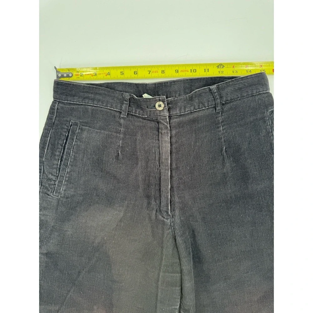 Vintage L.L. Bean Corduroy Pants Womens‎ Size 12 P Petite Black Distressed 90s